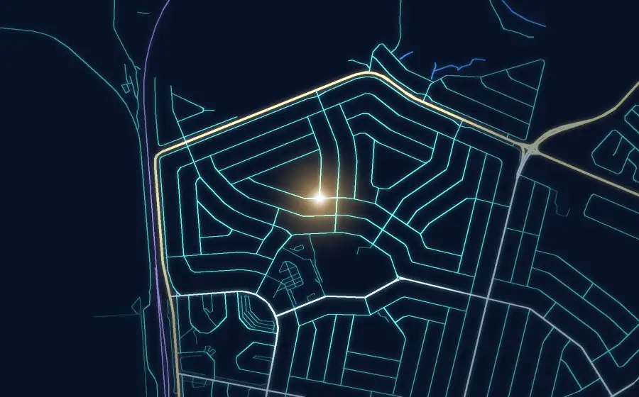 Street map of Lenasia with a light for Chick-Inn