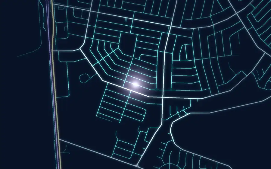 Street map of Lenasia with a light for Flower Puff Girls