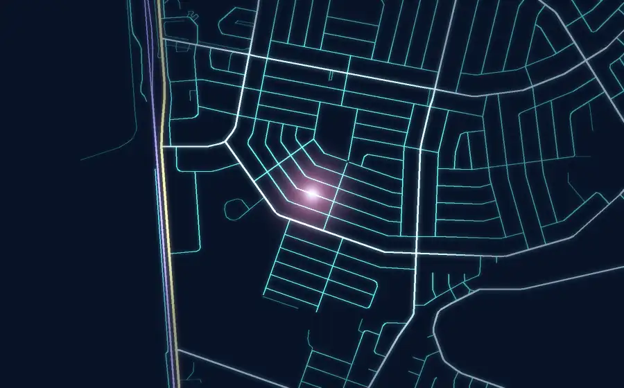 Street map of Lenasia with a light for Inov8 Distributors