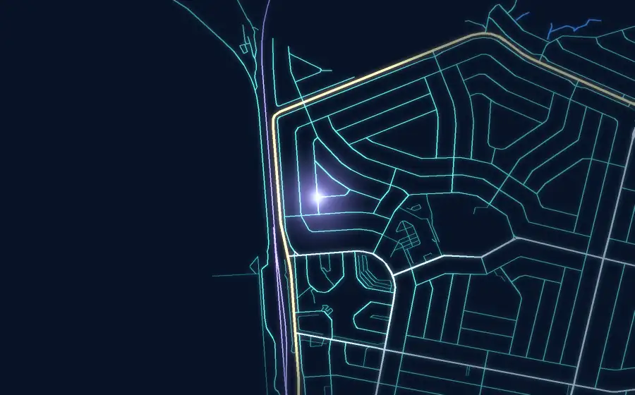 Street map of Lenasia with a light for Little Minds Tuition Center
