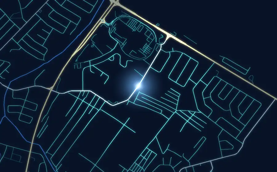Street map of Lenasia with a light for Matome and Chabubje Construction Company