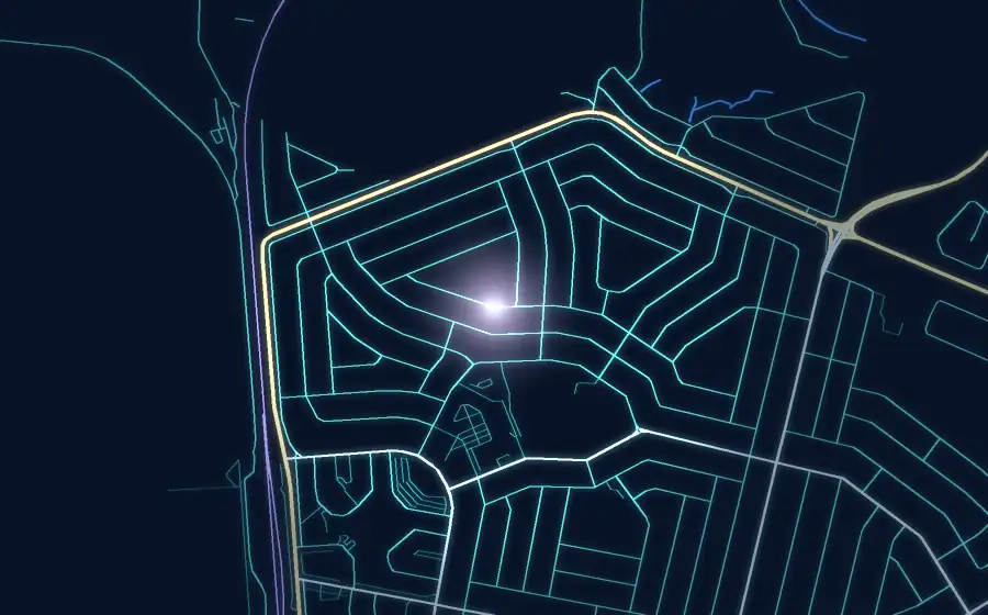 Street map of Lenasia with a light for Meha Modest