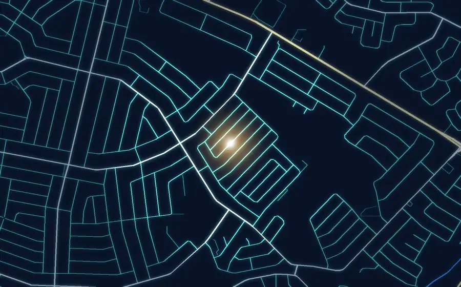 Street map of Lenasia with a light for Park Muslim Butchery