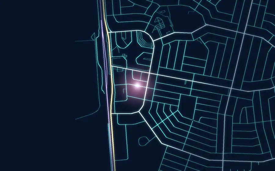 Street map of Lenasia with a light for Sue Online