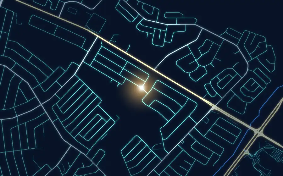 Street map of Lenasia with a light for The Chefs Hat Pizzeria
